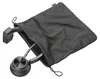 A headset is partially inside a black drawstring bag. Voir les images du produit