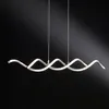 A modern, wavy LED pendant light fixture against a black background. Produktbild-Vorschau