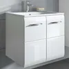 Ice meuble sous lavabo avec lavabo 2 portes blanc brillant, Voir les images du produit 11
