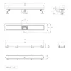 Technical drawings and dimensions of a shower drain. Náhled obrázku produktu