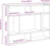 A diagram showing the dimensions of a vidaXL Wandregal Betongrau. Voir les images du produit