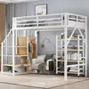 A loft bed with integrated storage and a sofa underneath, set in a bedroom or living space. Podgląd zdjęcia produktu