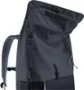 A close-up view of a dark-colored backpack. Produktbild-Vorschau