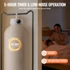 A portable clothes dryer is shown next to a bed where a mother and child are sleeping, highlighting its quiet operation and timer function. Voir les images du produit