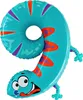Riesenzahl Folienballon Animaloon 40"/102cm | #9 Eidechse Produktbild-Vorschau 2