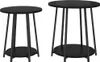 Beistelltisch-Set mit Regal 2 pcs Schwarz Eichen-Optik Produktbild-Vorschau 1
