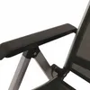 A close-up view of the armrest and frame of a folding chair. Produktbild-Vorschau