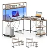 COSTWAY Rohový písací stôl v tvare L 145x145 cm Obojstranný Náhľad obrázku produktu 1