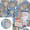 set de 50 couvercles TO82 Cœur en bois bleu-blanc Twist-Off Voir les images du produit 1