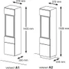 Diagrams showing two variants of a display cabinet with dimensions indicated. Náhled obrázku produktu