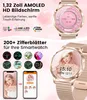 Collage of a smartwatch, its features, and a smartphone interface. Produktbild-Vorschau