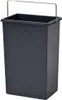 A dark gray rectangular trash can insert with a silver wire handle. Voir les images du produit