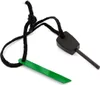 A survival fire starter tool with a black handle and a green striker, attached by a black cord. Náhľad obrázku produktu