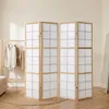 Homestyle4u Paravent Raumteiler 4 teilig Indoor Holz Natur Produktbild-Vorschau 9