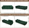 A collage of images showing a green velvet sofa in different configurations, including as a sofa and as a bed. Anteprima dell’immagine prodotto