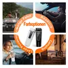 Collage of images showing a travel kettle being used in different scenarios: road trip, camping, and in a car. Produktbild-Vorschau