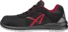Side view of a black and red safety shoe. Anteprima dell’immagine prodotto
