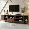 okwish Moderner TV Schrank mit zwei Rolltüren und Staufach, Produktbild-Vorschau 5