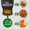 GOURMETmaxx Heißluftfritteuse, 5,5 l - farbiges Produktbild-Vorschau 5