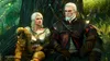 Two characters from The Witcher 3: Wild Hunt, Geralt and Ciri, are sitting under a tree in a forest. Podgląd zdjęcia produktu