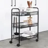 Chariot à roulettes en métal noir à 3 niveaux pour la Voir les images du produit 2