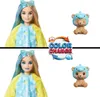 A split image showing a Barbie doll and a small bear toy, with a "Color Change" graphic in the middle. Podgląd zdjęcia produktu