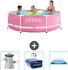Basen Intex z okrągłym stelażem - 244 x 76 cm - różowy - Podgląd zdjęcia produktu 1