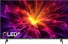 A television screen displaying a colorful abstract image, with the brand logo in the bottom left corner. Produktbild-Vorschau