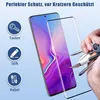 A smartphone screen protector is shown being tested for scratch resistance against keys. Produktbild-Vorschau