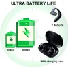 Marketing image showing battery life and product details for wireless earbuds. Produktbild-Vorschau