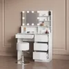 Schminktisch Livinity Imola Weiß 90 cm mit Spiegelregal und Produktbild-Vorschau 5