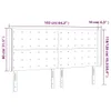 vidaXL LED Kopfteil Creme 163x16x118/128 cm Stoff Produktbild-Vorschau 6