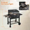COSTWAY houtskoolgrill, grillwagen met deksel, wielen, 2 Productafbeelding-voorbeeld 3