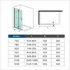 Aica Walk in dusche 100x185cm Schwarz Duschwand 6mm Produktbild-Vorschau 4