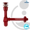 tecuro Siphon mit Pop Up Ablaufventil rot (RAL 3003) - Produktbild-Vorschau 4