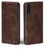 A brown flip case for a smartphone is shown from two angles. Produktbild-Vorschau