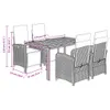 5-tlg. Garten-Essgruppe mit Kissen Grau Poly Rattan Produktbild-Vorschau 10