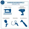 An infographic showing different applications for a compressor. Anteprima dell’immagine prodotto