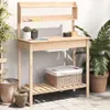 vidaXL Sázecí stolek s umyvadlem 147,5x44x139,5 cm jedlový Náhled obrázku produktu 2
