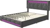 Letto imbottito 140x200cm con testata contenitore e LED, Anteprima dell’immagine prodotto 16
