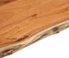 Close-up view of a live-edge wooden tabletop. Náhľad obrázku produktu