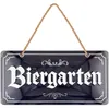 LANOLU Biergarten Schild mit Kordel, lustiges Retro Produktbild-Vorschau 1