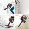 A collage of four images showing a vacuum cleaner being used in different scenarios: on stairs, reaching high areas, cleaning a kitchen counter, and cleaning a window sill. Produktbild-Vorschau