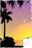 MuchoWow® Poster Boot - Segeln - Palme - Nacht 60x90 cm - Produktbild-Vorschau 1