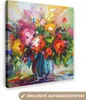 MuchoWow® - Leinwandbilder - Blumen - Bunt - Blumentopf - Produktbild-Vorschau 1