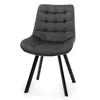 A gray upholstered chair with black legs against a white background. Podgląd zdjęcia produktu