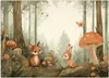 Vlies fototapete für kinder Waldtiere Natur Beige 100x70 cm Produktbild-Vorschau 3