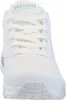 A white Skechers sneaker shown from the front. Anteprima dell’immagine prodotto