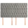 vidaXL Kopfteil Hellgrau 144x7x118/128 cm Samt Produktbild-Vorschau 3
