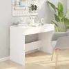 A white desk with a chair and some decorative items on it, placed in a room. Anteprima dell’immagine prodotto